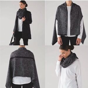 Lululemon Blue/Grey Vinyasa Scarf Sweater with Logo Accent